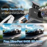 DYNACAM 4K Dual Dash Cam with WiFi and Card