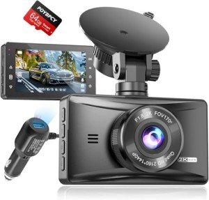 2K Full HD Dash Cam with Night Vision & 64GB Card