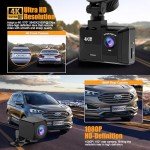 ORSKEY 4K Dual Dash Cam with WiFi and Night Vision