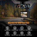 ORSKEY 4K Dual Dash Cam with WiFi and Night Vision