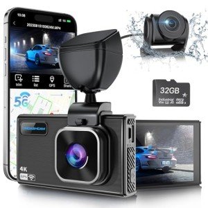 4K Dash Cam Front & Rear with Night Vision