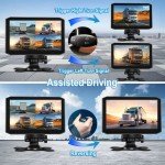 VSYSTO 4CH 1080P Truck Dash Cam with Monitor