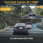 Fitcamx 4K Dual Dash Cam for Alfa Romeo