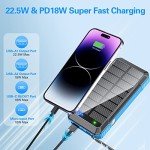 Wireless Solar Charger 33800mAh with LED Lights