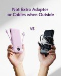 VEGER Portable Charger with Built-in Cables, 10000mAh