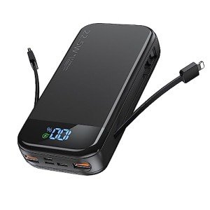 32000mAh Fast Charging Power Bank with Built-in Cables