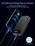 32000mAh Fast Charging Power Bank with Built-in Cables