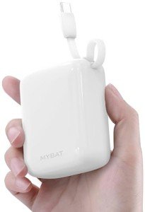 MYBAT 10000mAh Power Bank with USB-C - White
