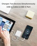 MYBAT 10000mAh Power Bank with USB-C - White