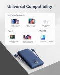 VEGER 10000mAh Portable Charger with Built-in Cables