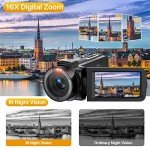 FHD 1080P Digital Video Camera with Night Vision