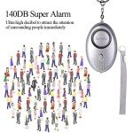SUNMAY Personal Alarm Keychain with LED Light