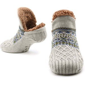 CityComfort Fuzzy Heated Slipper Socks (Grey)