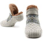 CityComfort Fuzzy Heated Slipper Socks (Grey)