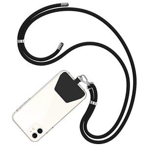 Adjustable Crossbody Phone Lanyard Strap - Black
