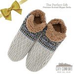 CityComfort Fuzzy Heated Slipper Socks (Grey)