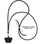 Adjustable Crossbody Phone Lanyard Strap - Black