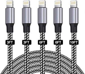 SANYEYE MFi Certified iPhone Charger Cable 5-Pack
