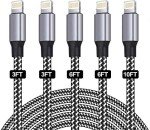 SANYEYE MFi Certified iPhone Charger Cable 5-Pack