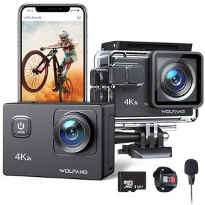 WOLFANG 4K Action Camera with 32GB MicroSD Card