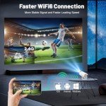 WiFi 6 Bluetooth Mini Projector - 4K Ready
