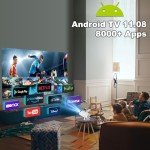 WiFi Mini Projector - 4K 1080P, Portable, Bluetooth