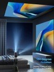 Portable Mini Projector with 4K Support & Rotation