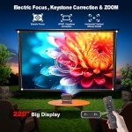 Portable 4K Smart Projector with WiFi & Bluetooth