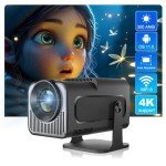 Portable 4K Mini Projector with WiFi and Bluetooth