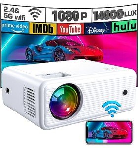 ClokoWe Mini WiFi Projector & Screen, 1080P HD