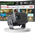 Portable 4K HD Android Projector with WiFi 6