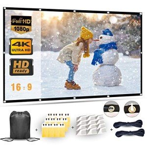 100-Inch Portable Projector Screen, 16:9 HD 4K