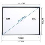 INMOZATA HD Projection Screen 140 x 105 cm
