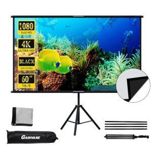 60-Inch Tripod Projector Screen for Indoor Movies