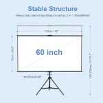 60-Inch Tripod Projector Screen for Indoor Movies