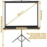 60-Inch Tripod Projector Screen for Home Theater