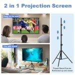 60-Inch Tripod Projector Screen for Indoor Movies