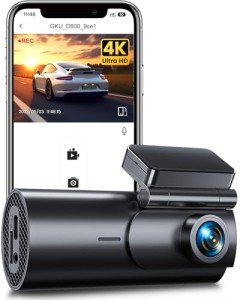 GKU 4K Dash Cam with Wi-Fi & Night Vision