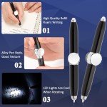Vinuwu Fidget Spinner Ballpoint Pens with LED Light