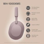 Sony WH-1000XM5 Wireless Noise Cancelling Headphones - Smoke Pink