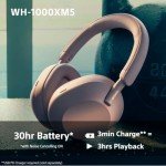 Sony WH-1000XM5 Wireless Noise Cancelling Headphones - Smoke Pink