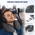 Jiancrate Travel Pillow: Memory Foam, Lightweight & Ergonomic
