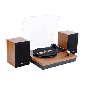 Vosterio Bluetooth Turntable with Speakers - Walnut