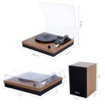 Vosterio Bluetooth Turntable with Speakers - Walnut