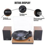 Vosterio Bluetooth Turntable with Speakers - Walnut