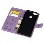 Light Purple PU Leather Flip Case for Huawei P Smart
