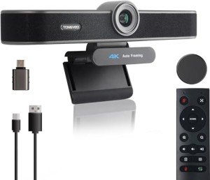 TONGVEO 4K Webcam with AI Auto Framing