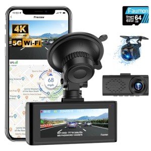 4K Dual Dash Cam with WiFi & GPS