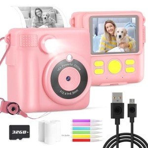 Kids Instant Camera for Ages 3-14, 1080P HD