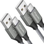 2-Pack 1M USB C to USB A Fast Charger Cable
